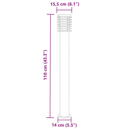 Wegeleuchten 3 Stk. Silbern 110 cm Edelstahl