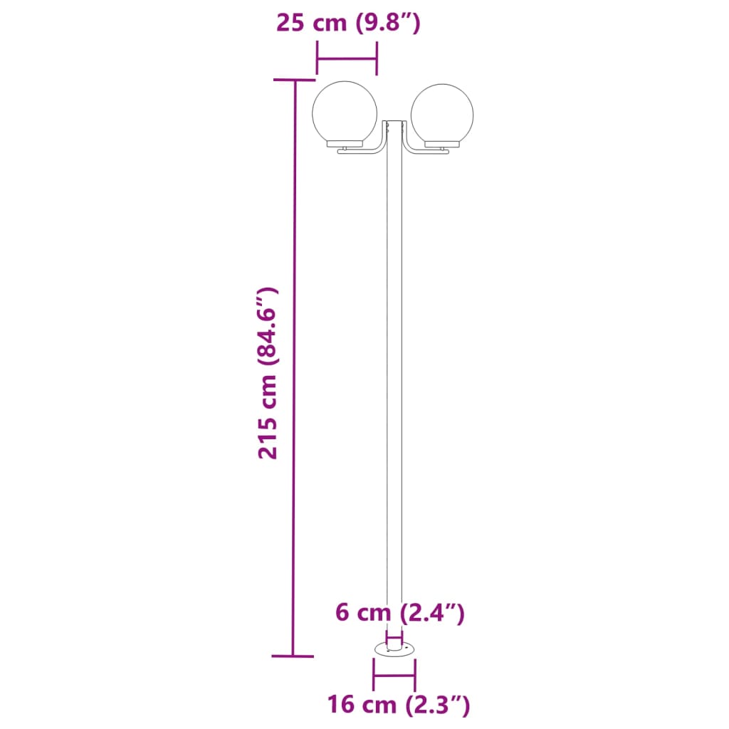 Wegeleuchten 3 Stk. Silbern 215 cm Edelstahl