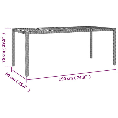 9-tlg. Garten-Essgruppe mit Kissen Schwarz Poly Rattan