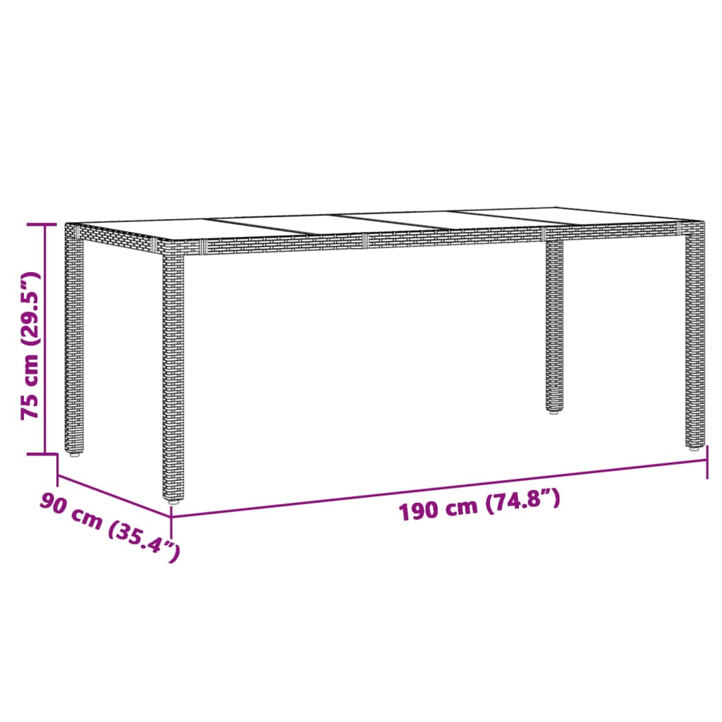 9-tlg. Garten-Essgruppe mit Kissen Braun Poly Rattan