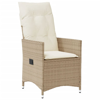 11-tlg. Garten-Bistro-Set mit Kissen Beige Poly Rattan