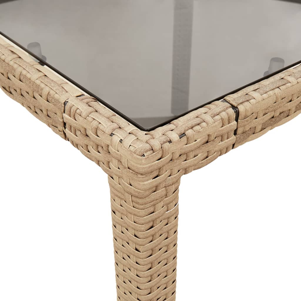 9-tlg. Garten-Essgruppe mit Kissen Beige Poly Rattan Glas