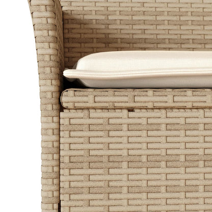 9-tlg. Garten-Essgruppe mit Kissen Beige Poly Rattan Akazie