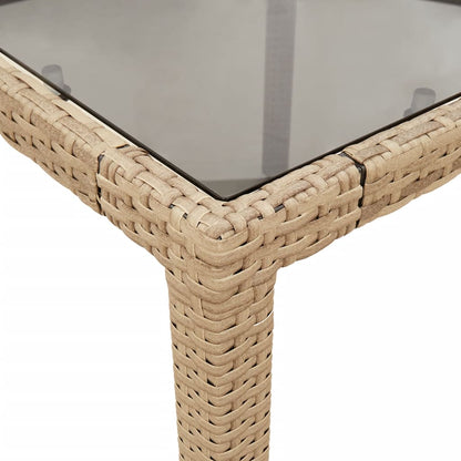 9-tlg. Garten-Essgruppe mit Kissen Beige Poly Rattan Glas