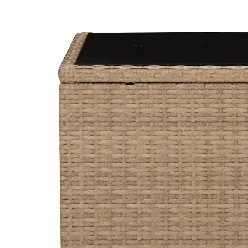 3-tlg. Garten-Essgruppe mit Kissen Beige Poly Rattan