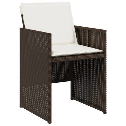 7-tlg. Garten-Essgruppe mit Kissen Braun Poly Rattan