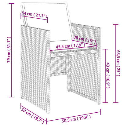 7-tlg. Garten-Essgruppe mit Kissen Beigemischung Poly Rattan