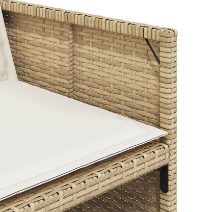 9-tlg. Garten-Essgruppe mit Kissen Beige Poly Rattan