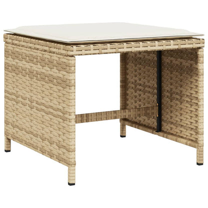 9-tlg. Garten-Essgruppe mit Kissen Beige Poly Rattan