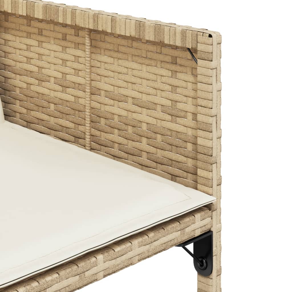 9-tlg. Garten-Essgruppe mit Kissen Beige Poly Rattan