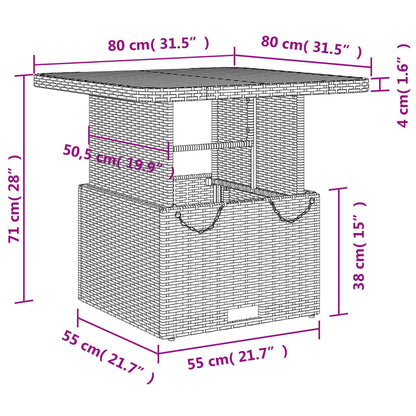 3-tlg. Garten-Essgruppe mit Kissen Schwarz Poly Rattan