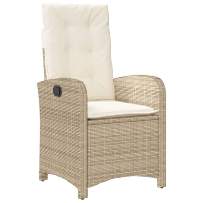 4-tlg. Garten-Essgruppe mit Kissen Beige Poly Rattan