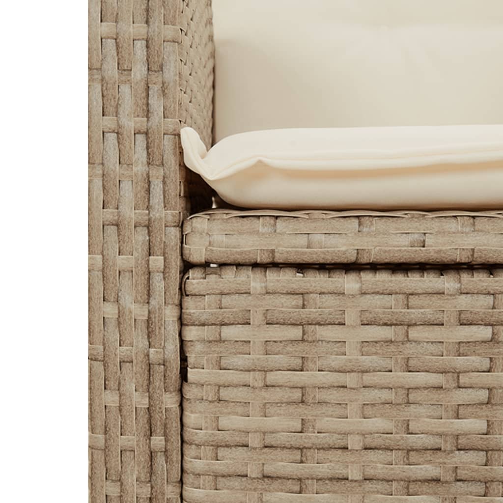 4-tlg. Garten-Essgruppe mit Kissen Beige Poly Rattan