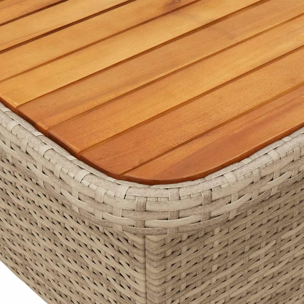 4-tlg. Garten-Essgruppe mit Kissen Beige Poly Rattan