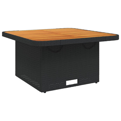 3-tlg. Garten-Essgruppe mit Kissen Schwarz Poly Rattan