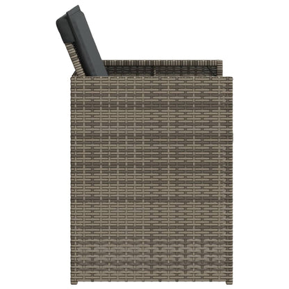 Gartenstühle mit Kissen 4 Stk. Grau Poly Rattan