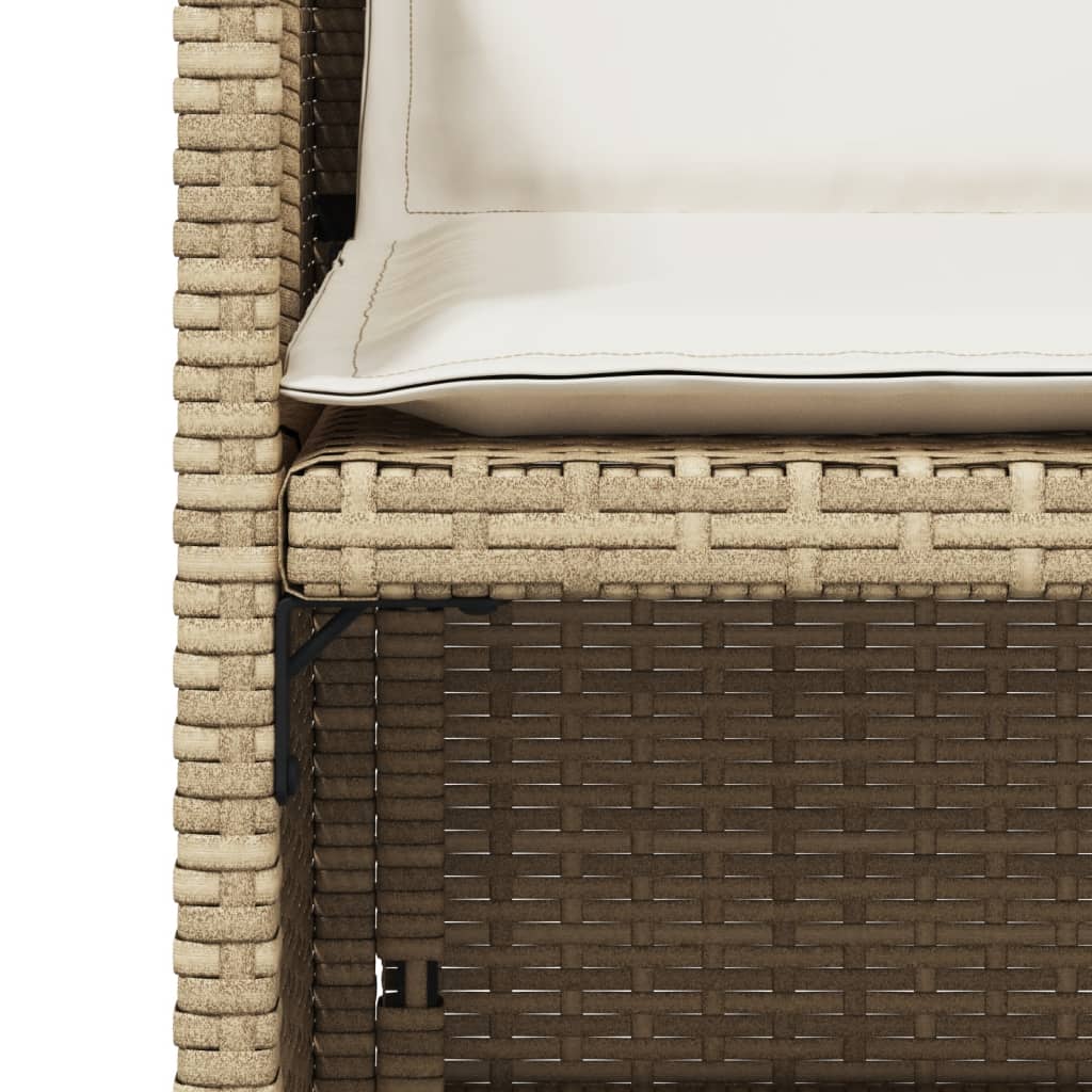 Gartenstühle mit Kissen 4 Stk. Beige Poly Rattan