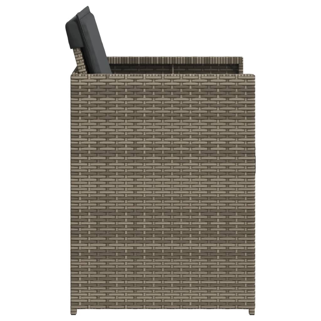 Gartenstühle mit Kissen 4 Stk. Grau Poly Rattan