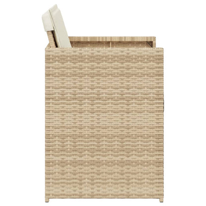 Gartenstühle mit Kissen 4 Stk. Beige Poly Rattan