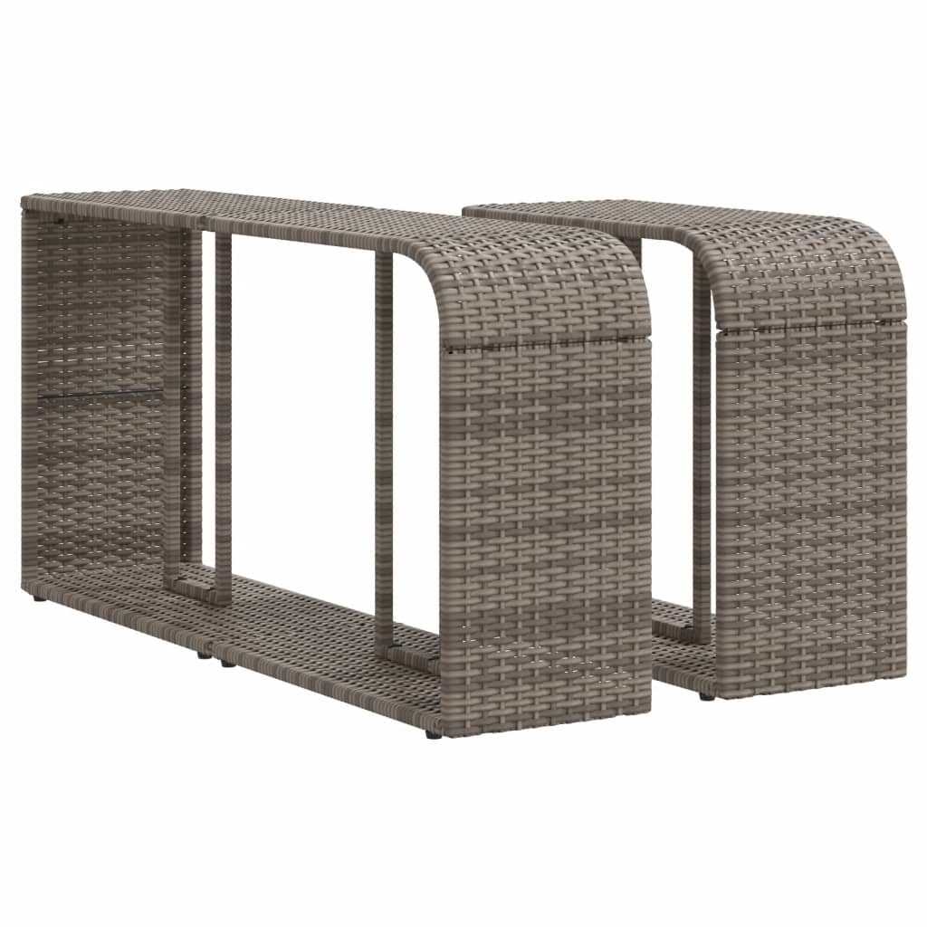 11-tlg. Garten-Sofagarnitur mit Kissen Grau Poly Rattan