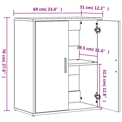 Sideboards 2 Stk. Braun Eichen-Optik 60x31x70 cm Holzwerkstoff