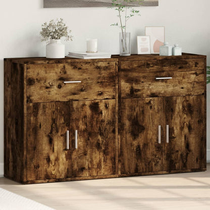 Sideboards 2 Stk. Räuchereiche 60x31x70 cm Holzwerkstoff