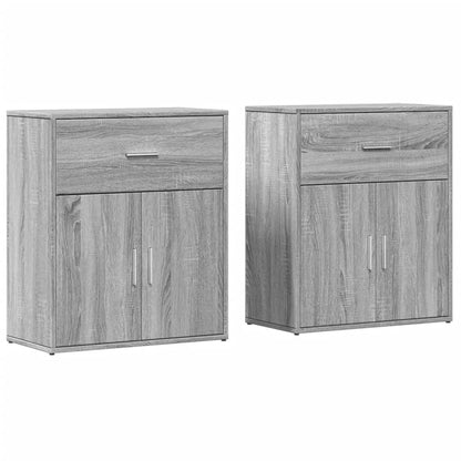 Sideboards 2 Stk. Grau Sonoma-Eiche 60x31x70 cm Holzwerkstoff