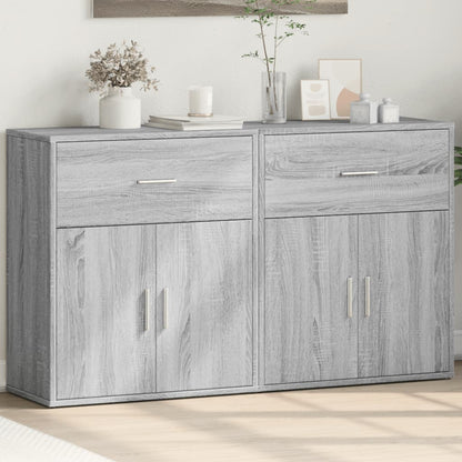 Sideboards 2 Stk. Grau Sonoma-Eiche 60x31x70 cm Holzwerkstoff