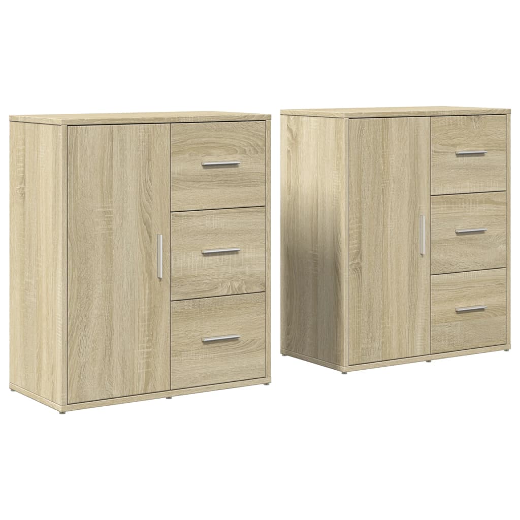 Sideboards 2 Stk. Sonoma-Eiche 60x31x70 cm Holzwerkstoff