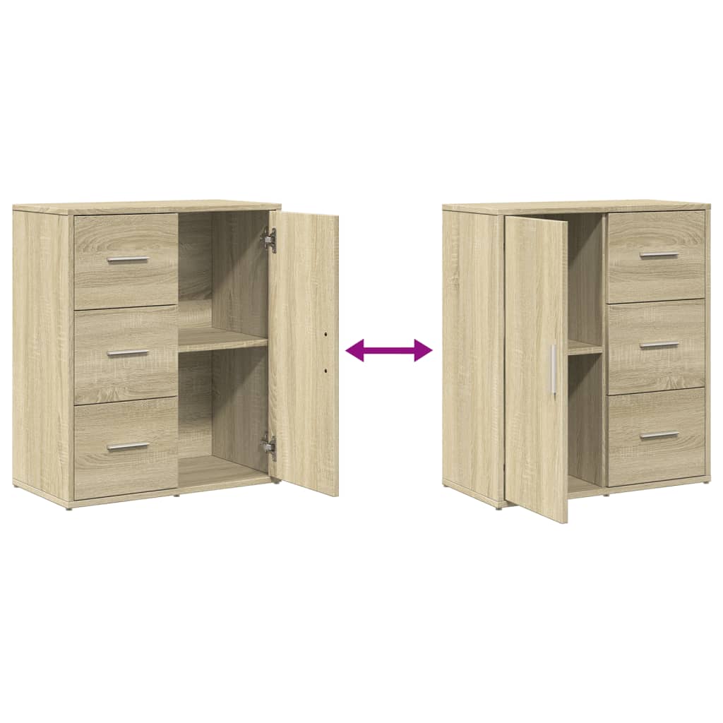 Sideboards 2 Stk. Sonoma-Eiche 60x31x70 cm Holzwerkstoff