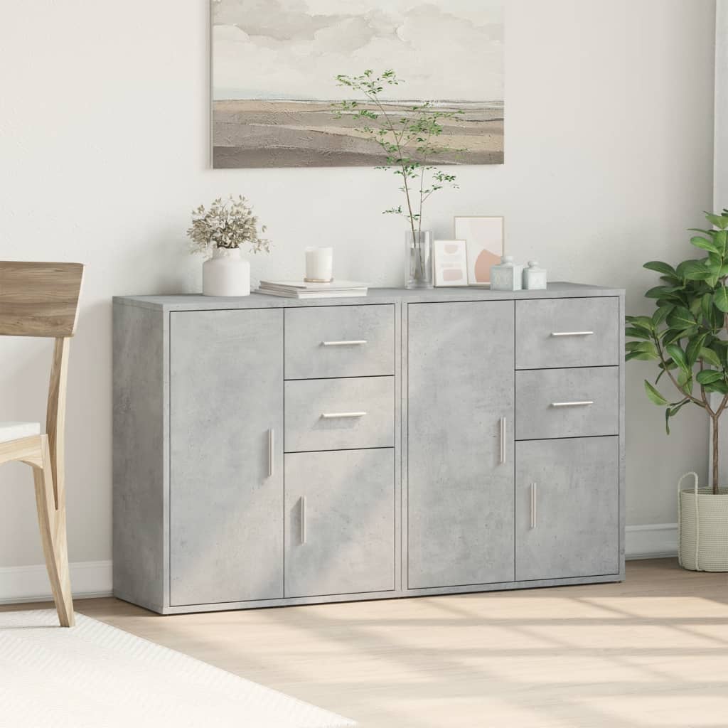 Sideboards 2 Stk. Betongrau 60x31x70 cm Holzwerkstoff