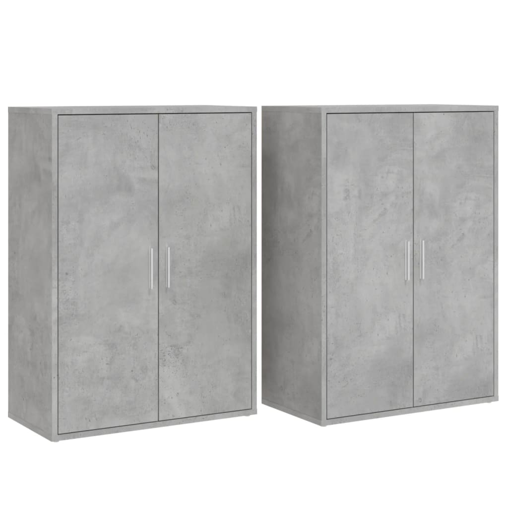 Sideboards 2 Stk. Betongrau 60x31x84 cm Holzwerkstoff