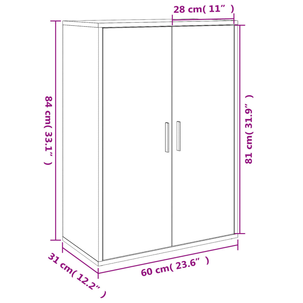 Sideboards 2 Stk. Betongrau 60x31x84 cm Holzwerkstoff