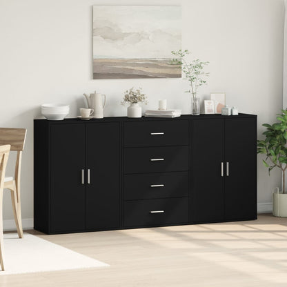 Sideboards 3 Stk. Schwarz 60x31x84 cm Holzwerkstoff