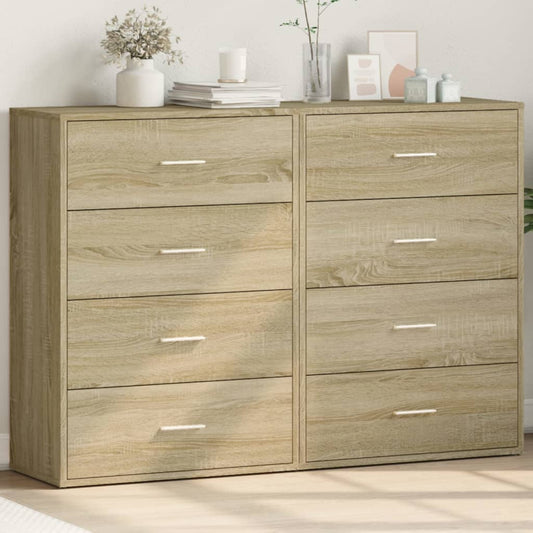 Sideboards 2 Stk. Sonoma-Eiche 60x31x84 cm Holzwerkstoff