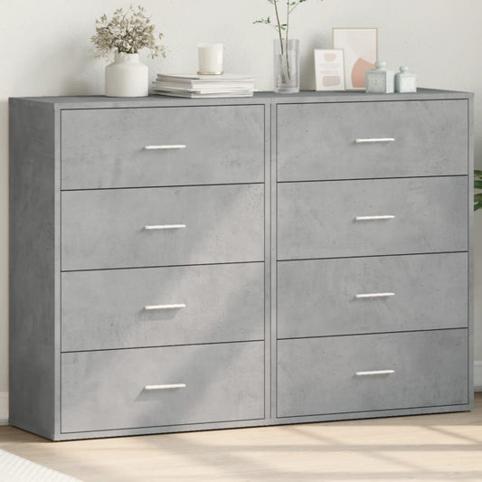 Sideboards 2 Stk. Betongrau 60x31x84 cm Holzwerkstoff