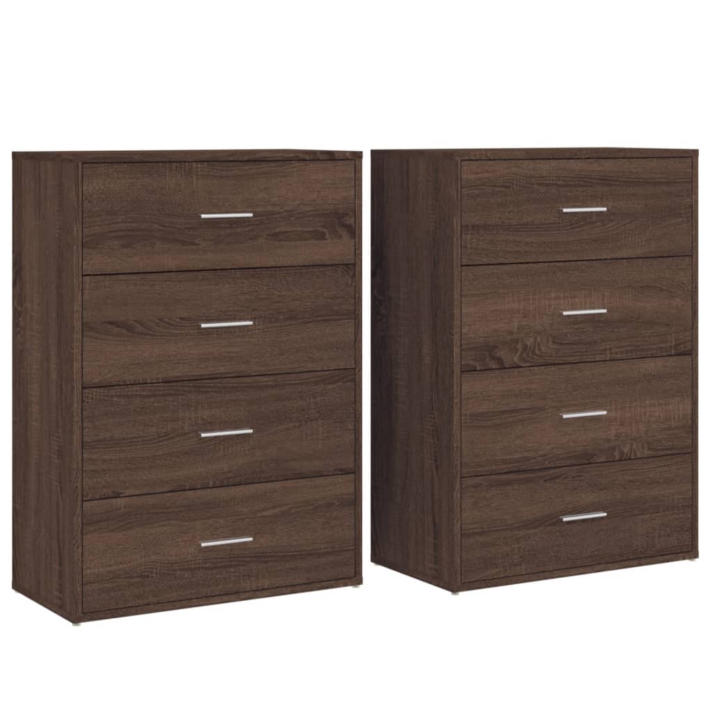 Sideboards 2 Stk. Braun Eichen-Optik 60x31x84 cm Holzwerkstoff