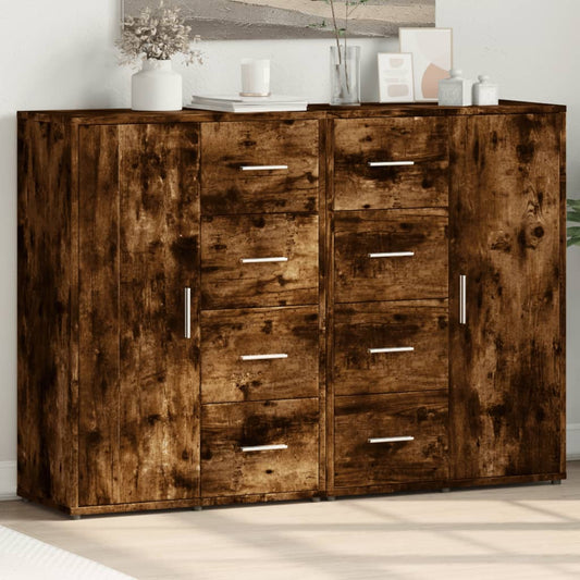 Sideboards 2 Stk. Räuchereiche 60x31x84 cm Holzwerkstoff