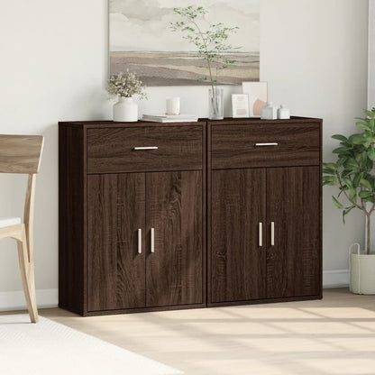 Sideboards 2 Stk. Braun Eichen-Optik 60x30x84 cm Holzwerkstoff