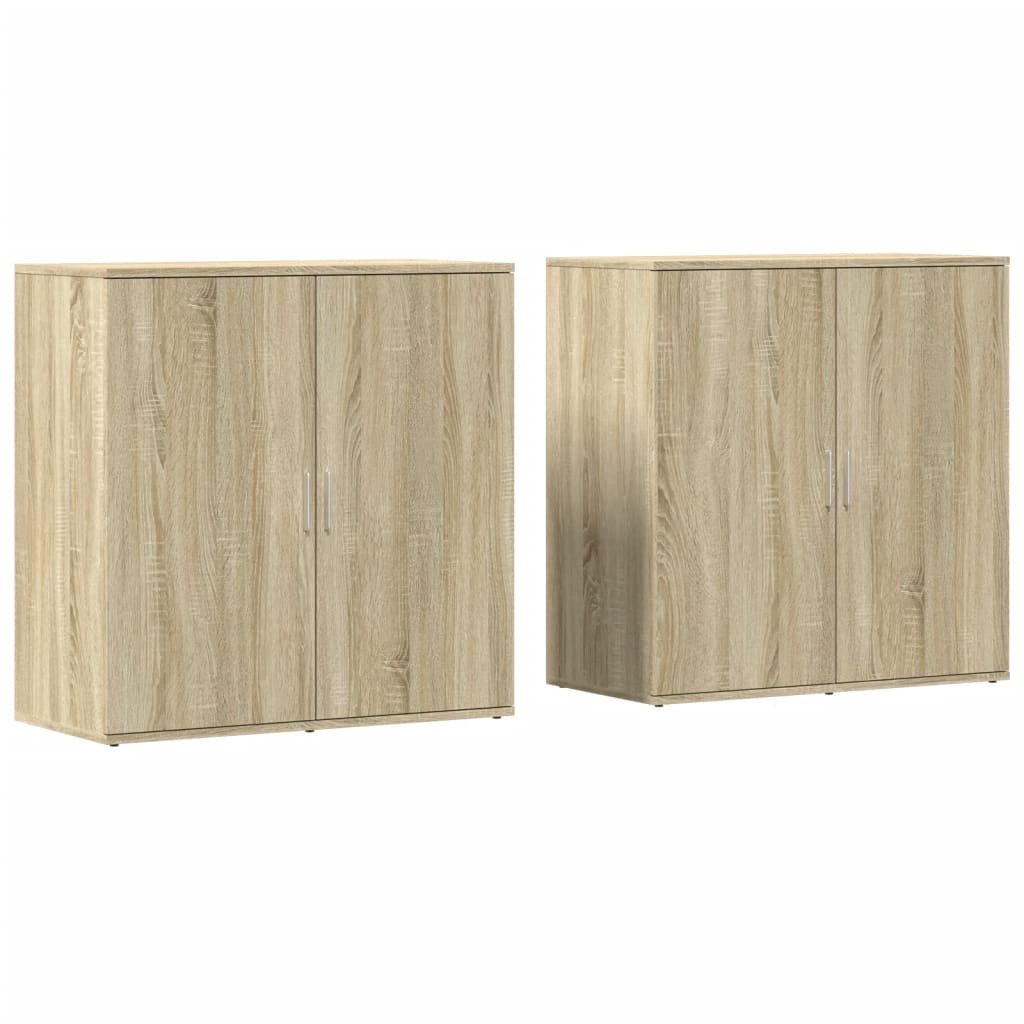 Sideboards 2 Stk. Sonoma-Eiche 79x38x80 cm Holzwerkstoff