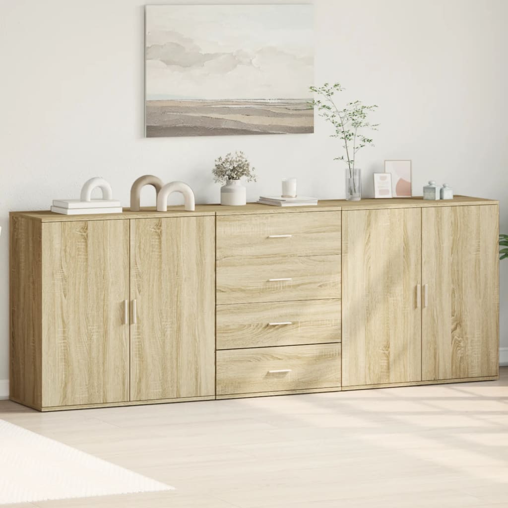 Sideboards 3 Stk. Sonoma-Eiche Holzwerkstoff