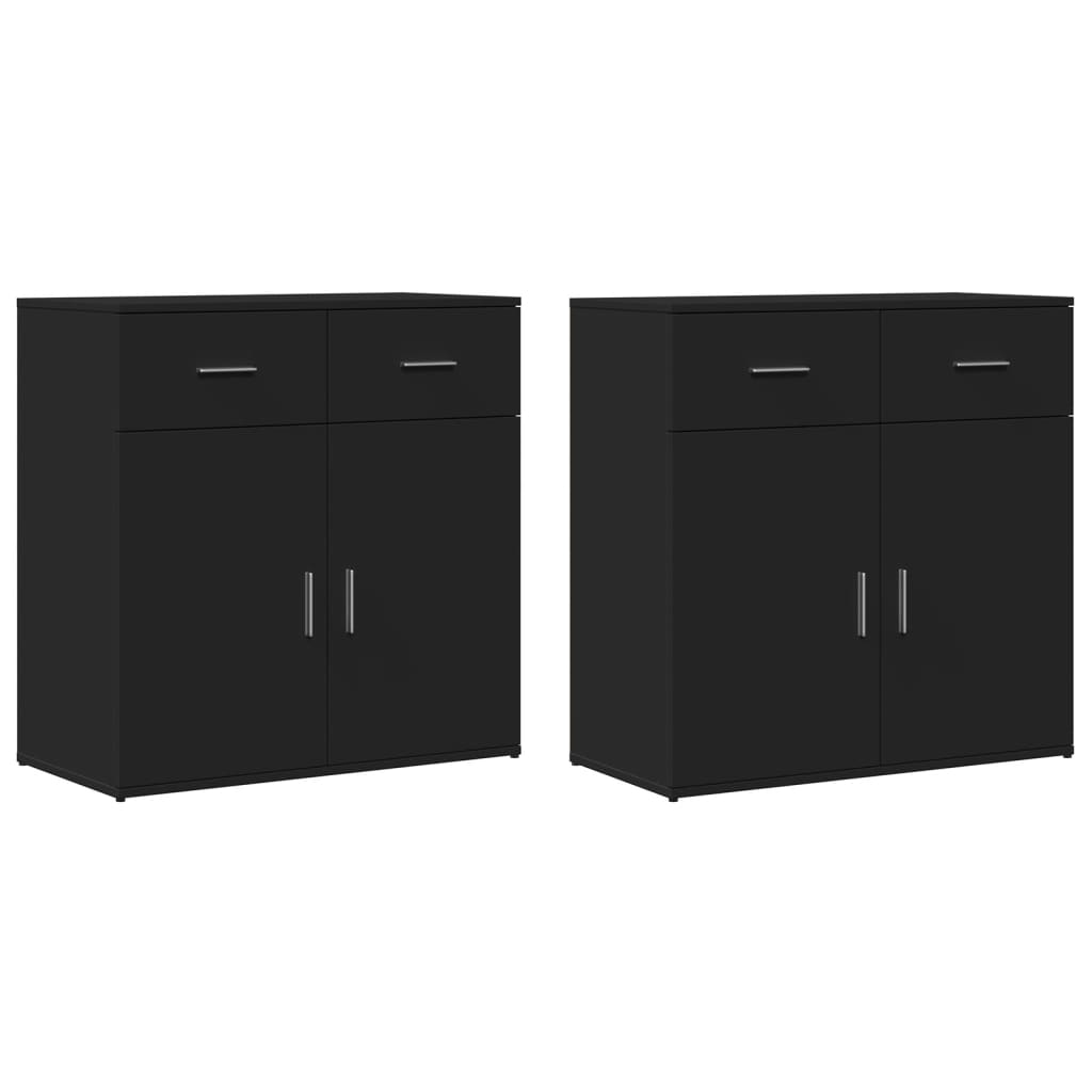 Sideboards 2 Stk. Schwarz 79x38x80 cm Holzwerkstoff