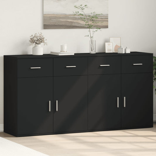 Sideboards 2 Stk. Schwarz 79x38x80 cm Holzwerkstoff