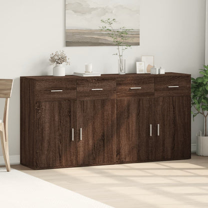 Sideboards 2 Stk. Braun Eichen-Optik 79x38x80 cm Holzwerkstoff