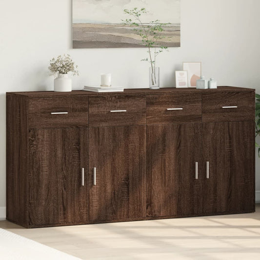 Sideboards 2 Stk. Braun Eichen-Optik 79x38x80 cm Holzwerkstoff