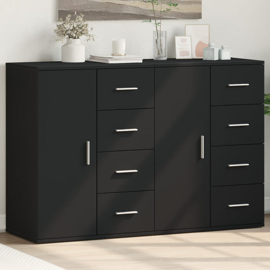 Sideboards 2 Stk. Schwarz 59x39x80 cm Holzwerkstoff