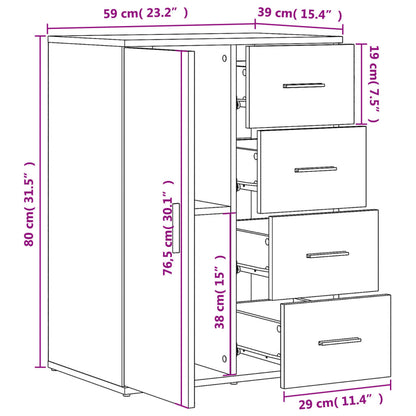 Sideboards 2 Stk. Räuchereiche 59x39x80 cm Holzwerkstoff