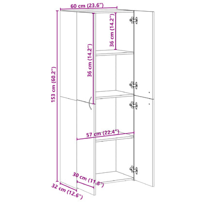 Aktenschrank Weiß 60x32x153 cm Holzwerkstoff