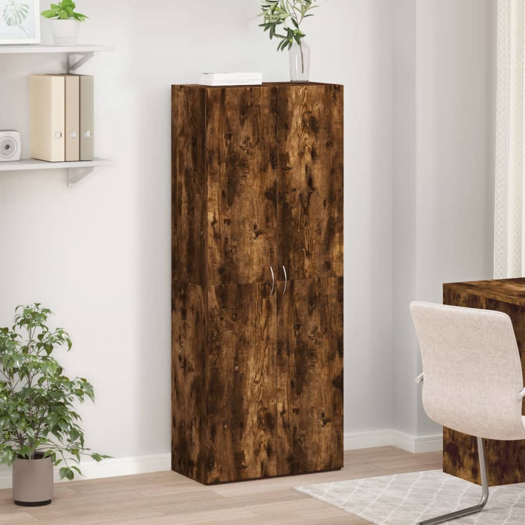 Aktenschrank Räuchereiche 60x32x153 cm Holzwerkstoff