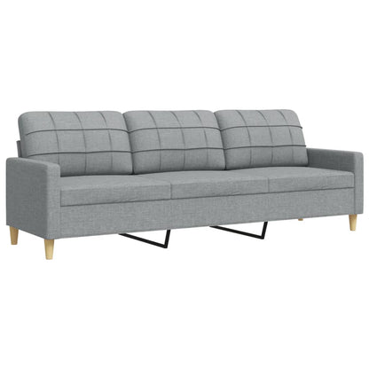 3-Sitzer-Sofa Hellgrau 210 cm Stoff